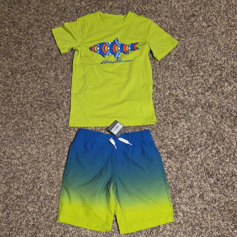 Eddie Bauer Kids Green and Blue Swim Set